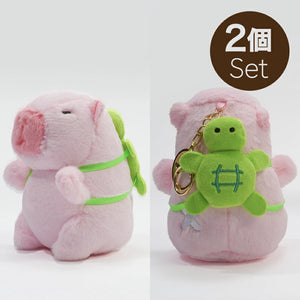 スーパー チャビマル音楽23cm(ピンク) 2個セット チャビマル カピバラ ぬいぐるみ キーホルダー マスコット キーチェーン かわいい 癒し系 ふわふわ プレゼント ギフト 子供 大人 人気 グッズ キャラクター バッグチャーム 通勤 通学 小物 雑貨 おしゃれ